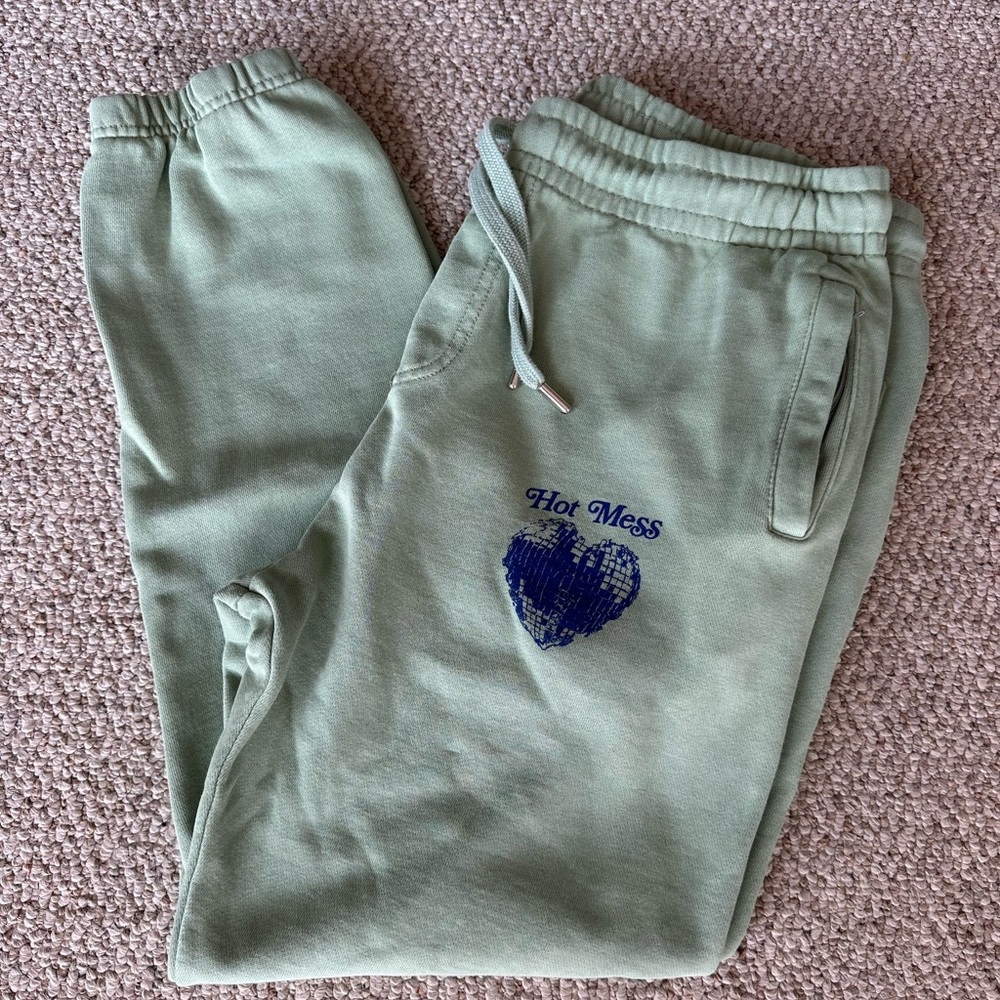 Alix Earle Hot Mess Merch Green Sweatpants